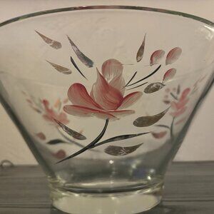 Vintage Hazel Atlas Hand Painted Salad Bowl